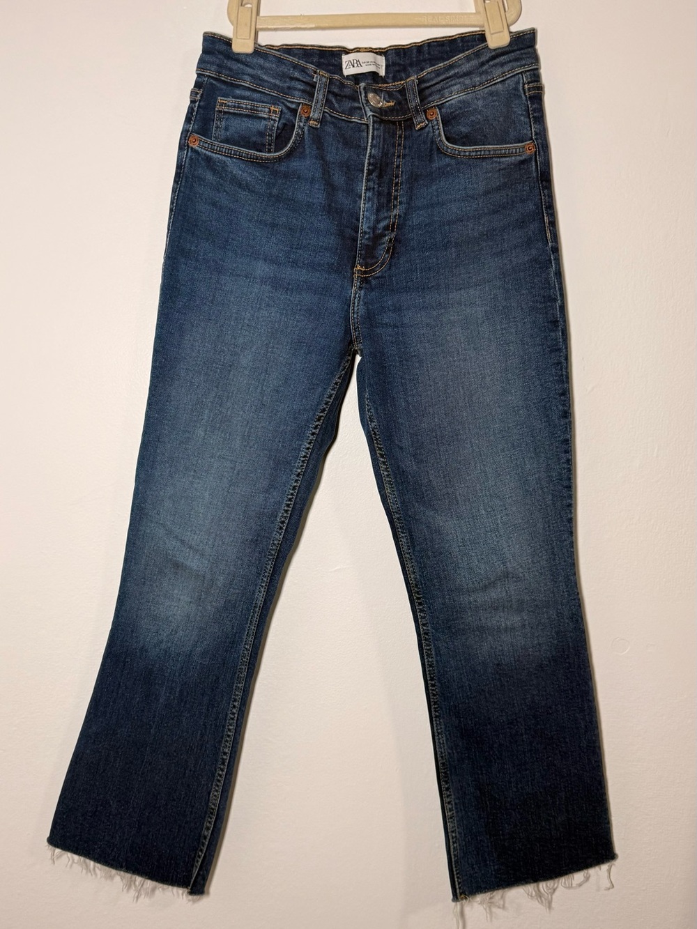 ZARA Jeans Women Size 6 Blue Cotton High Rise Full Length